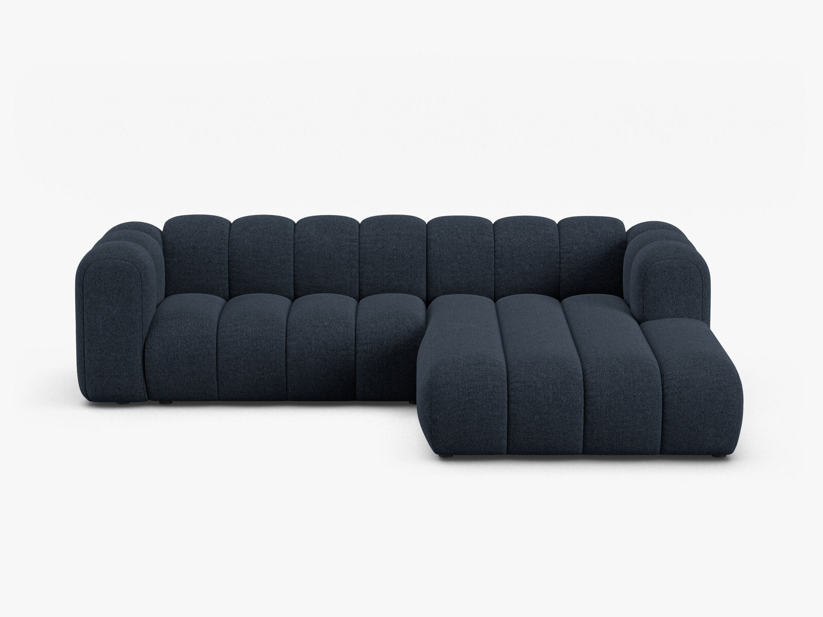 Micadoni Modulares Ecksofa Lupine 4-Sitzer mittelgroß Rechts Chenille Eden Marineblau