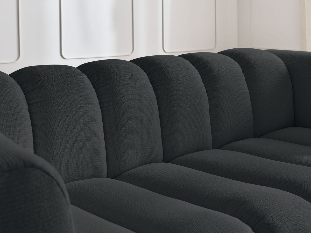 Bobochic Talia Sofa 3-Sitzer Melange-Stoff Schwarz