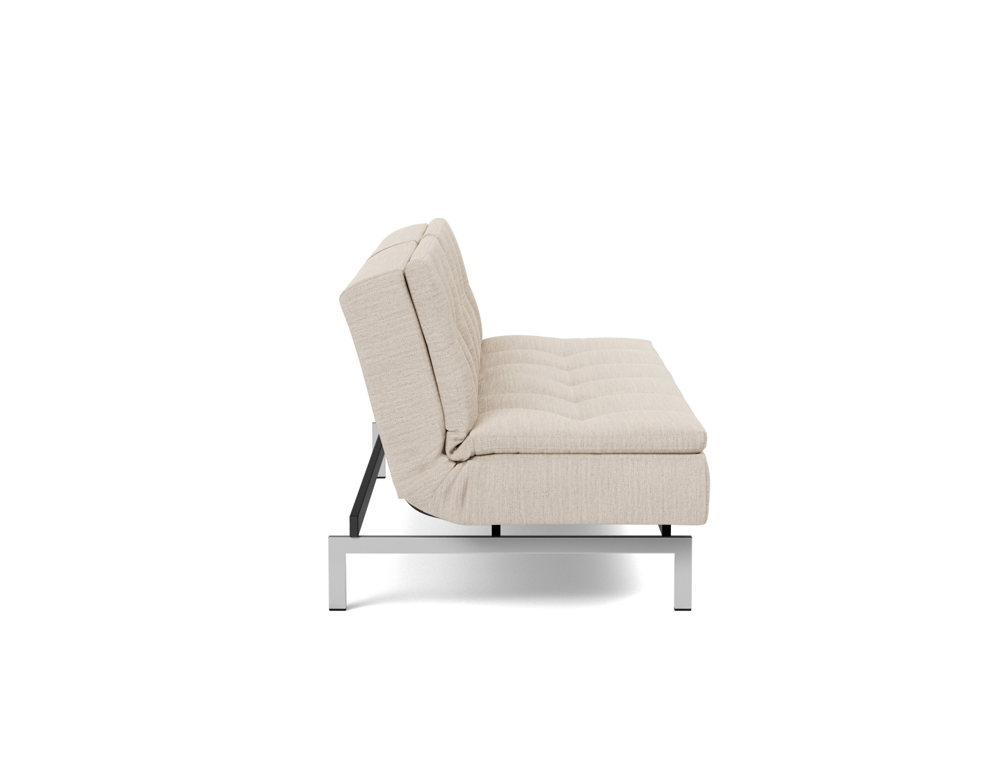 Schlafsofa Dublexo Webstoff Blida 612-Sand-Grey Beine Chrom