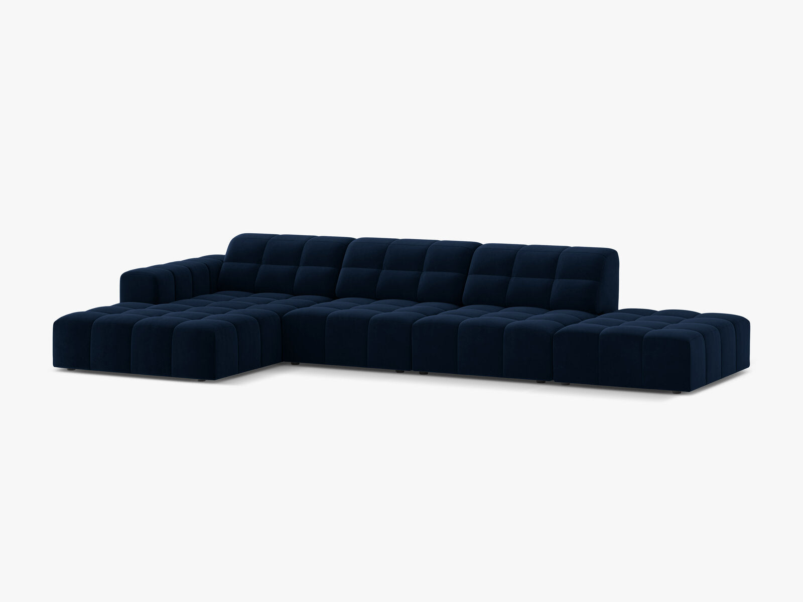Micadoni Ecksofa Jennifer 5-Sitzer Links Samt Bluvel Königsblau