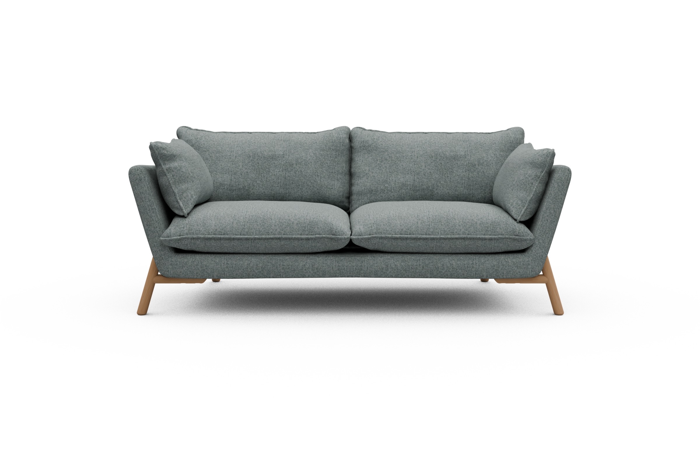 Skandi Home Sofa Emil PREMIUM 2-Sitzer Beinfarbe Eiche Natur Casone-Light-Mixed-Green moebelfaktor