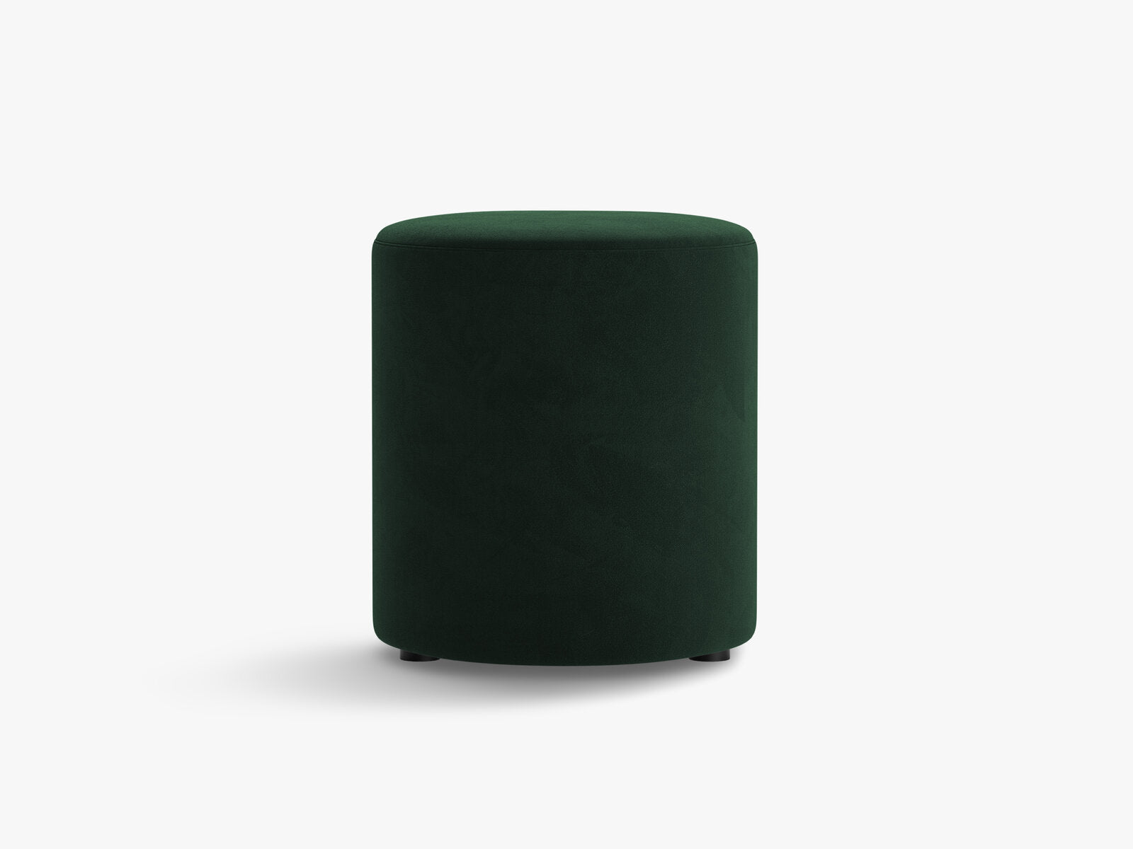 Micadoni Pouf Dia 40cm Samt Salvador Flaschengrün