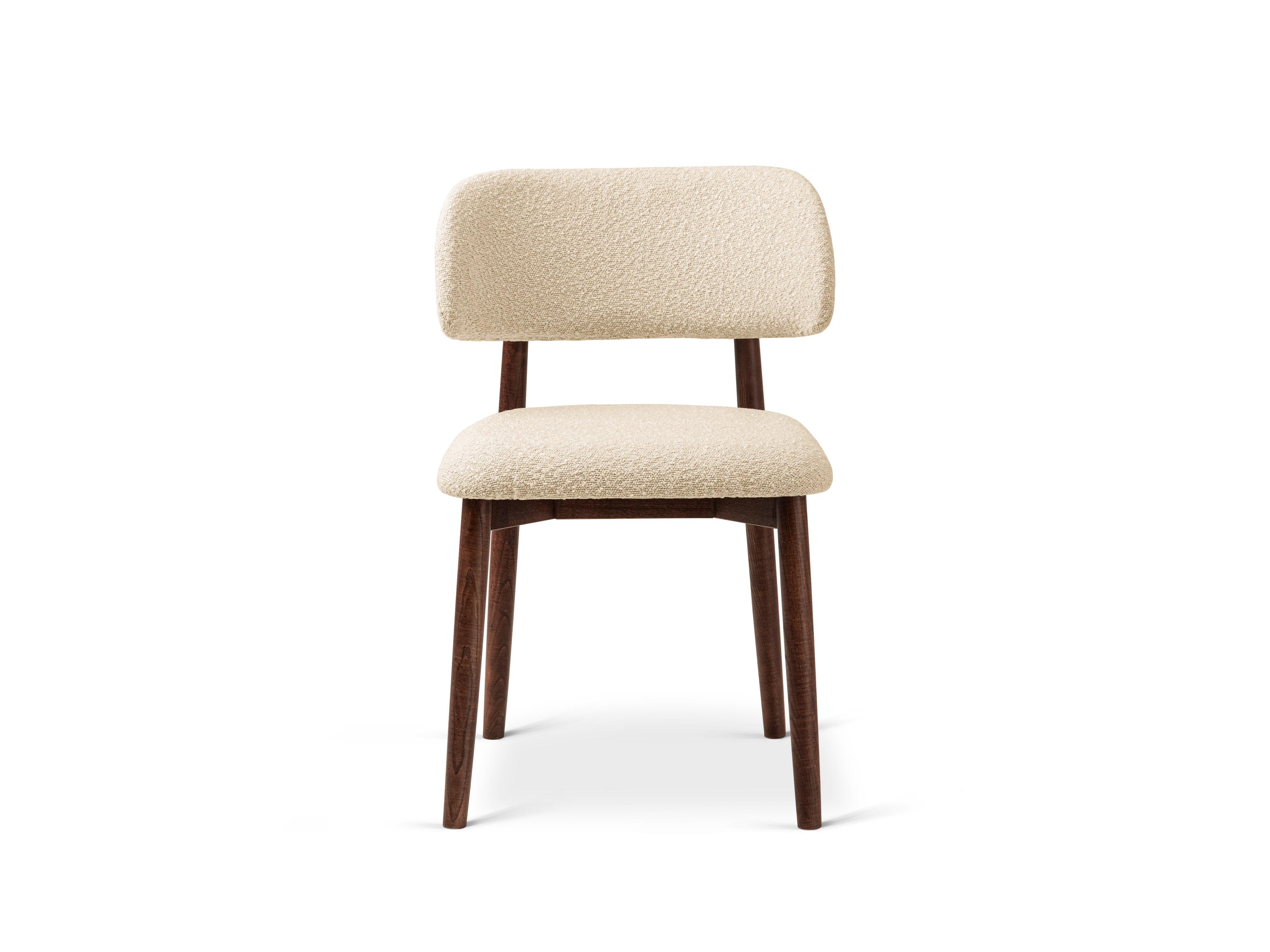 Micadoni Stuhl Evan Boucle Baloo Beige Nussbaum