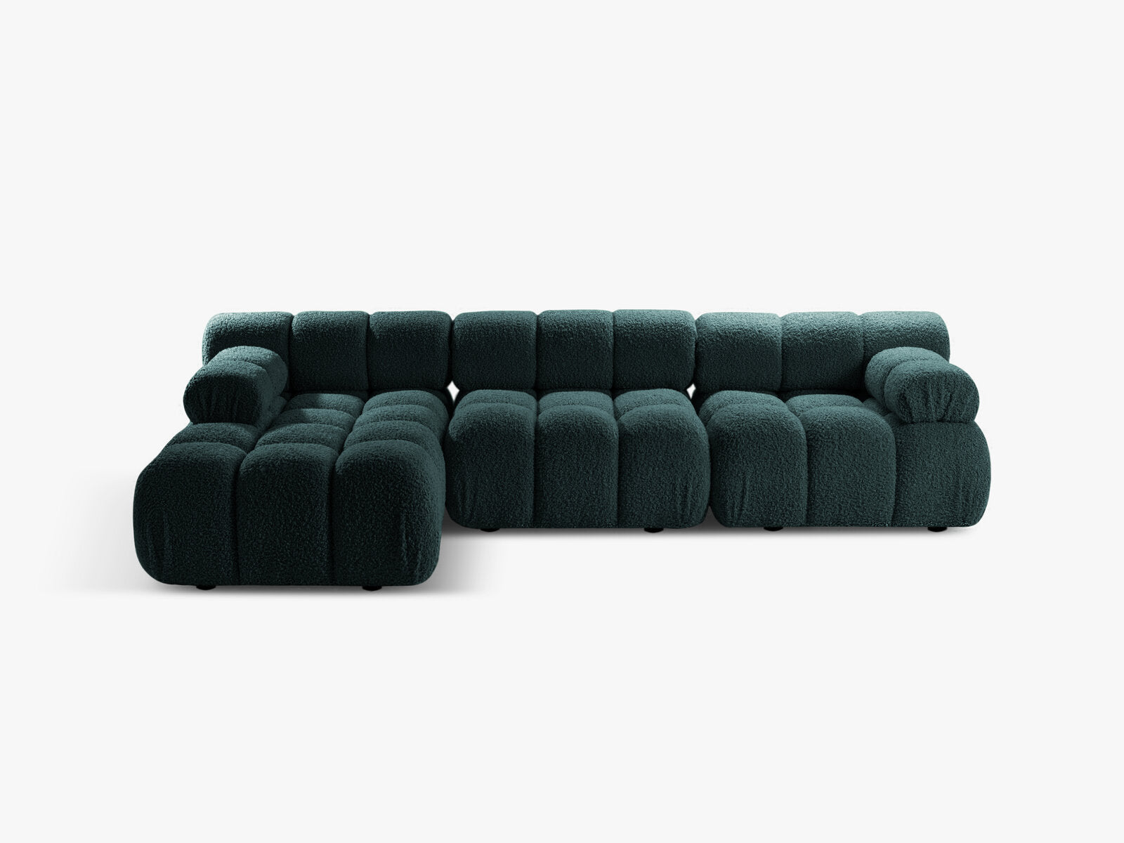 Micadoni Modulares Ecksofa Bellis 4-Sitzer Links Boucle Rolf Petrol