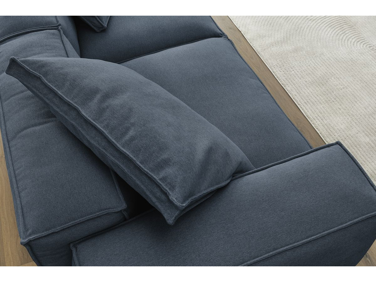 Bobochic Boheme Sofa 3-Sitzer Melange-Stoff Dunkelblau