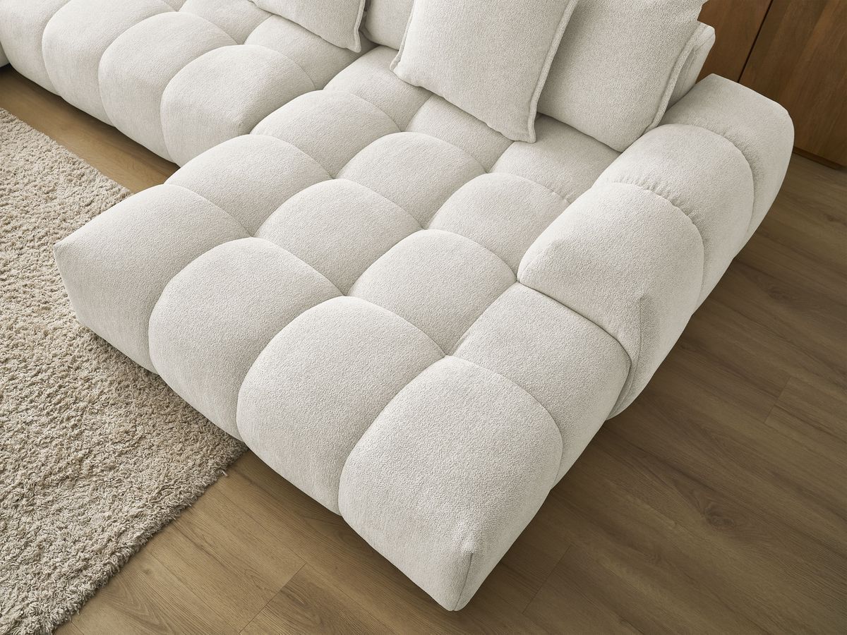 Bobochic Everest Wohnlandschaft, 14 Kissen Melange-Stoff Weiß Ecke rechts