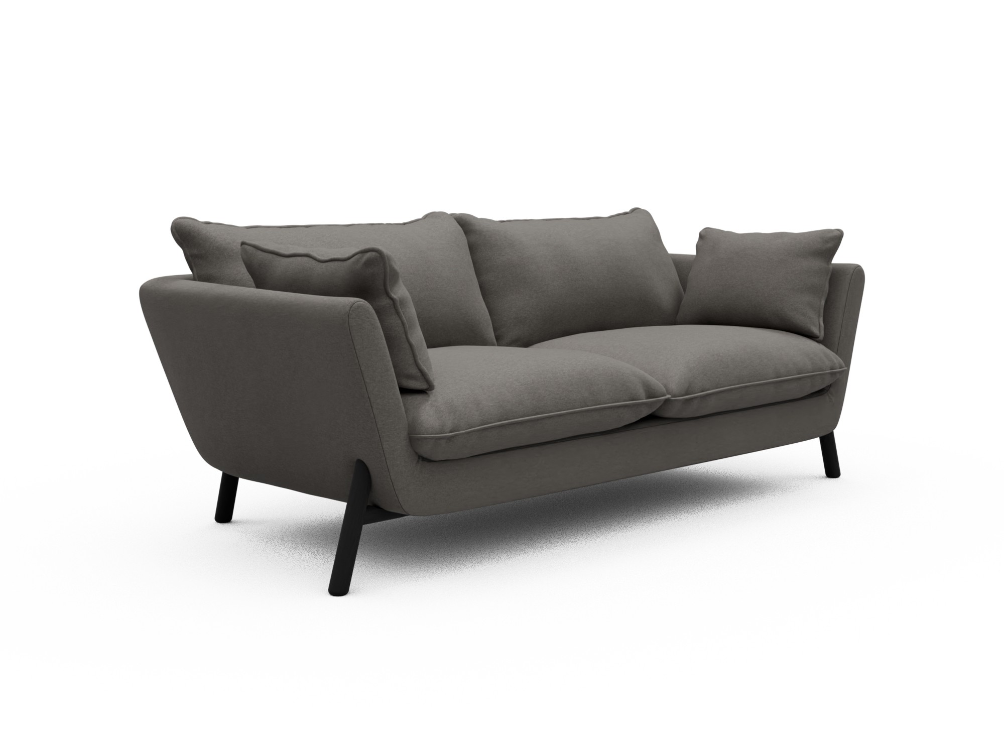Skandi Home Sofa Emil Soft 2-Sitzer Beinfarbe Eiche Schwarz Satya-Taupe moebelfaktor