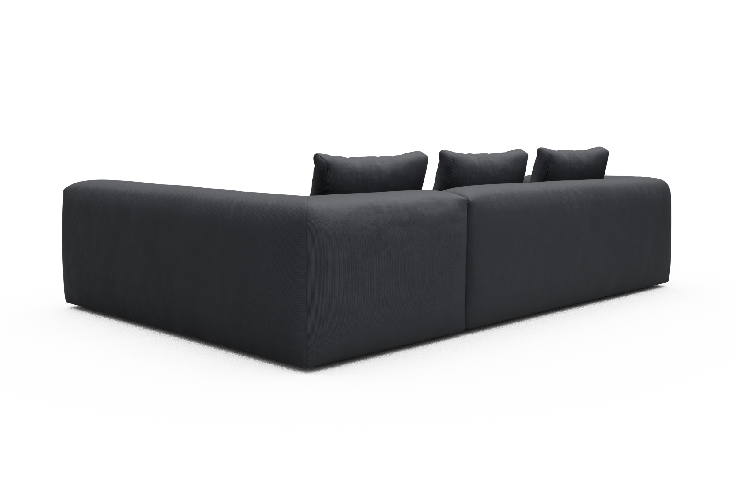 Ecksofa Fred 2x 2,5-Sitzer rechts offen Cordufine-Slate-Grey