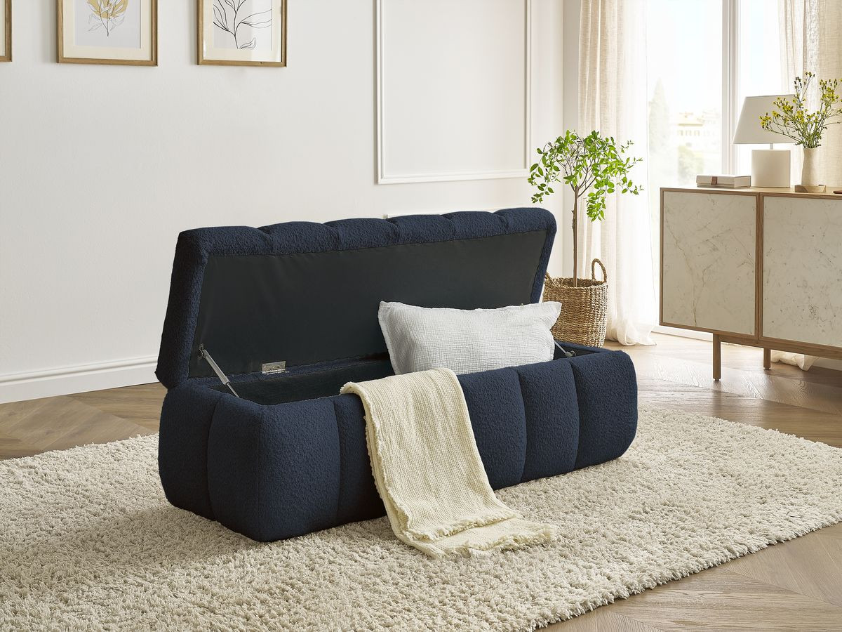 Bobochic Mont-blanc Bettbank Bouclé-Stoff Dunkelblau