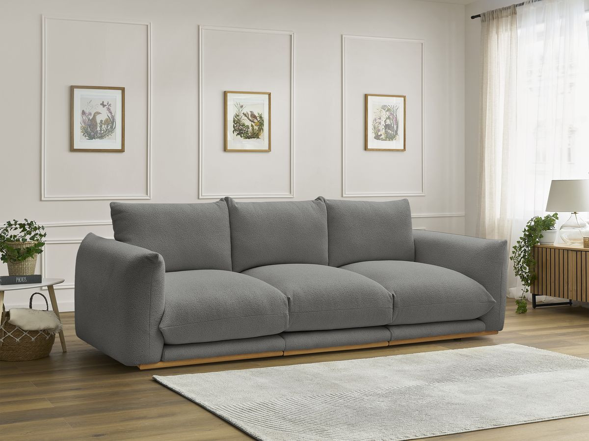 Bobochic Ernest Sofa 3-Sitzer 266 × 106 cm Bouclé-Stoff Dunkelgrau