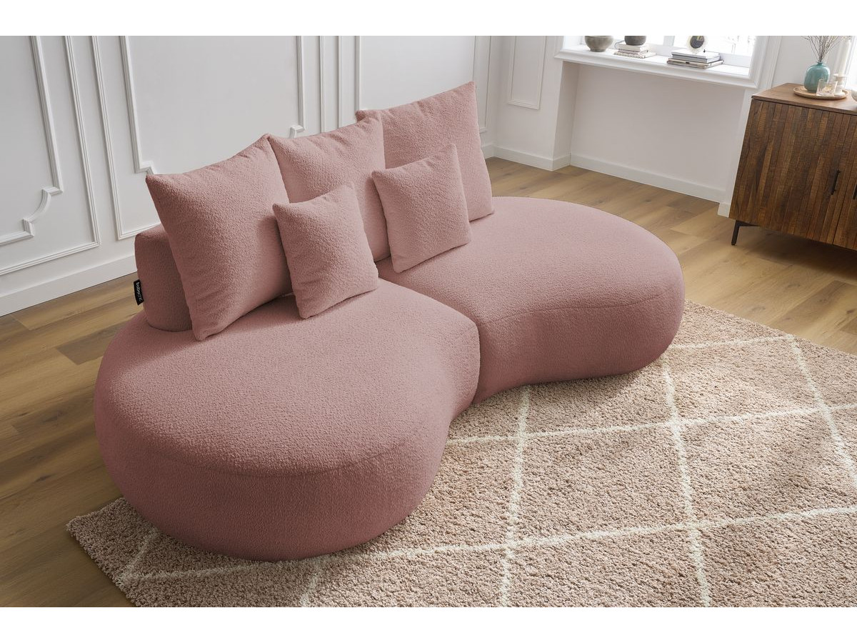 Bobochic Saint-germain Sofa 3-Sitzer Bouclé-Stoff Rosa