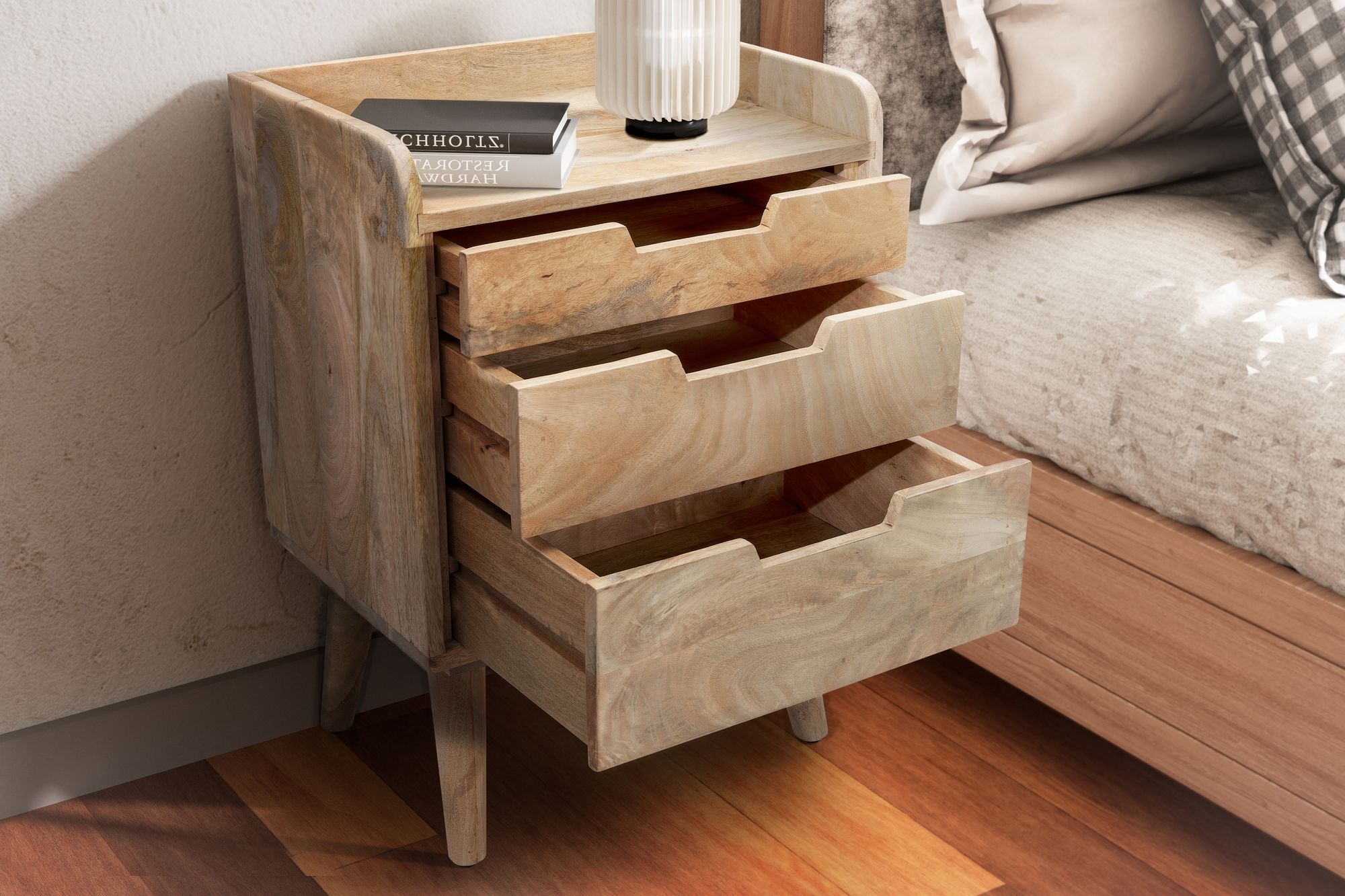 Nachttisch Tysnes Massivholz Mango 45 × 33 × 63 cm