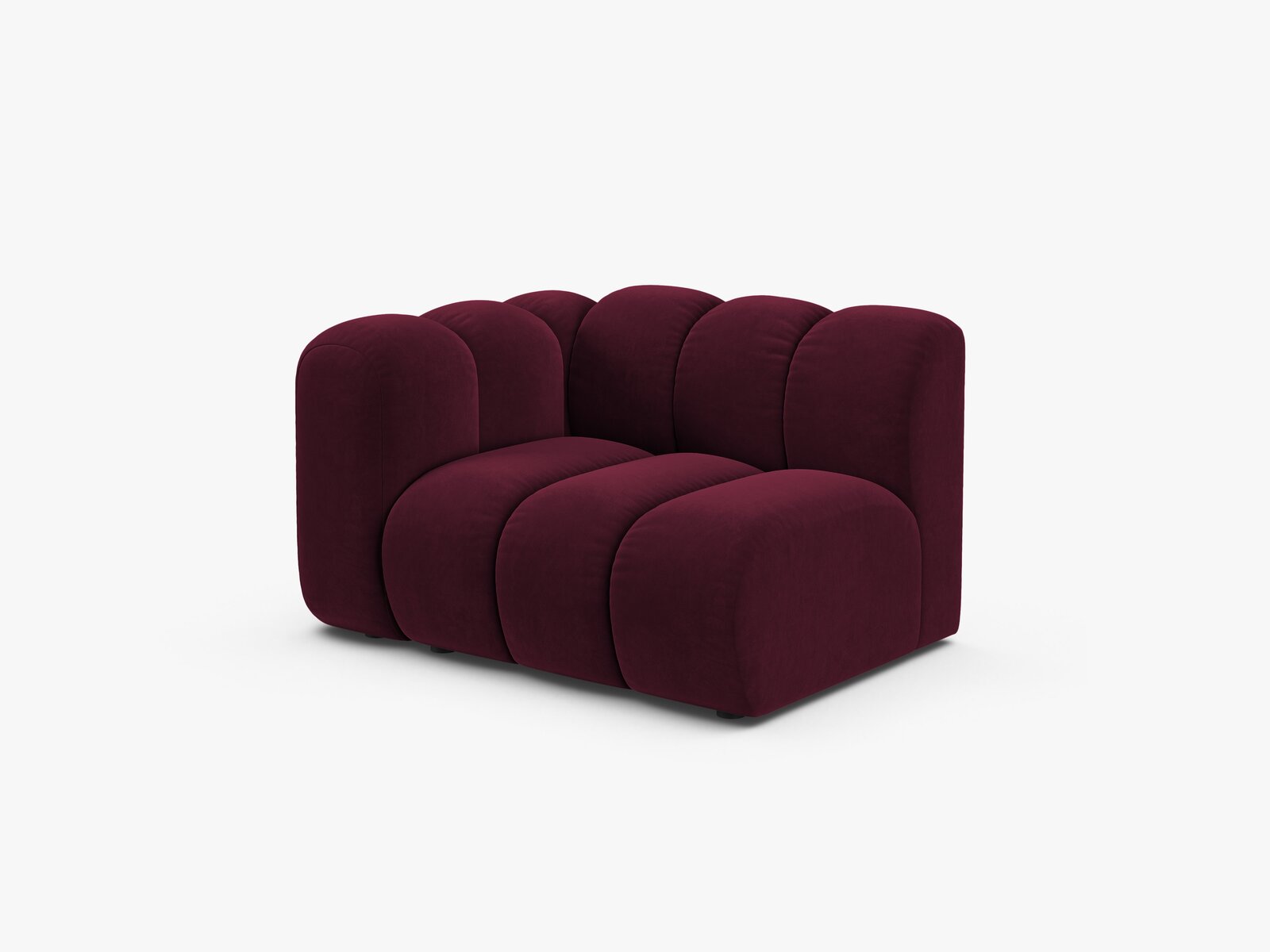 Micadoni Modul Lupine 1-Sitzer Links Samt Venus Burgunder