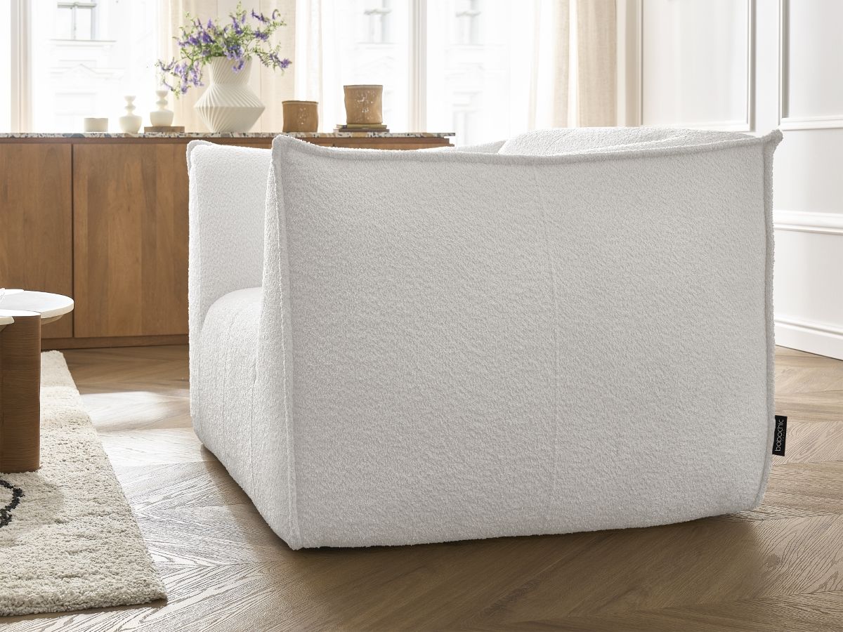 Bobochic Giorgia Sessel Bouclé-Stoff Weiß