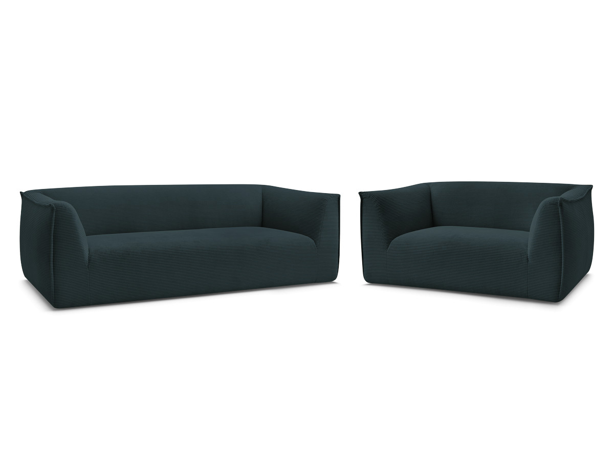 Bobochic Giorgia Sofa 5-Sitzer 412 × 100 cm Cordsamt Dunkelblau