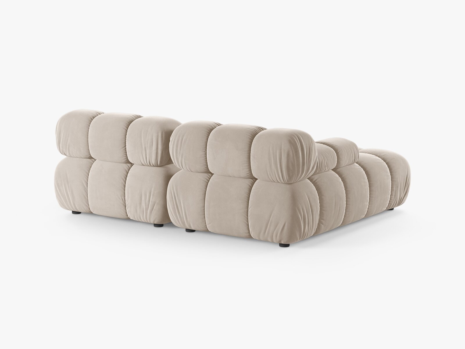 Micadoni Modulares Ecksofa Bellis 3-Sitzer Links Samt Bluvel Dunkelbeige
