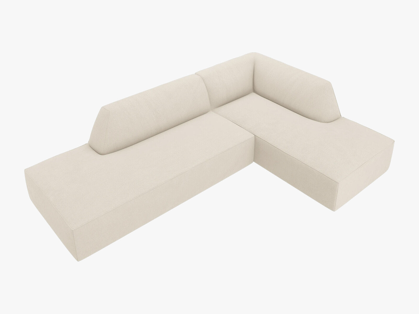 Micadoni Ecksofa Ruby 4-Sitzer Rechts Kord Scala Helles Beige