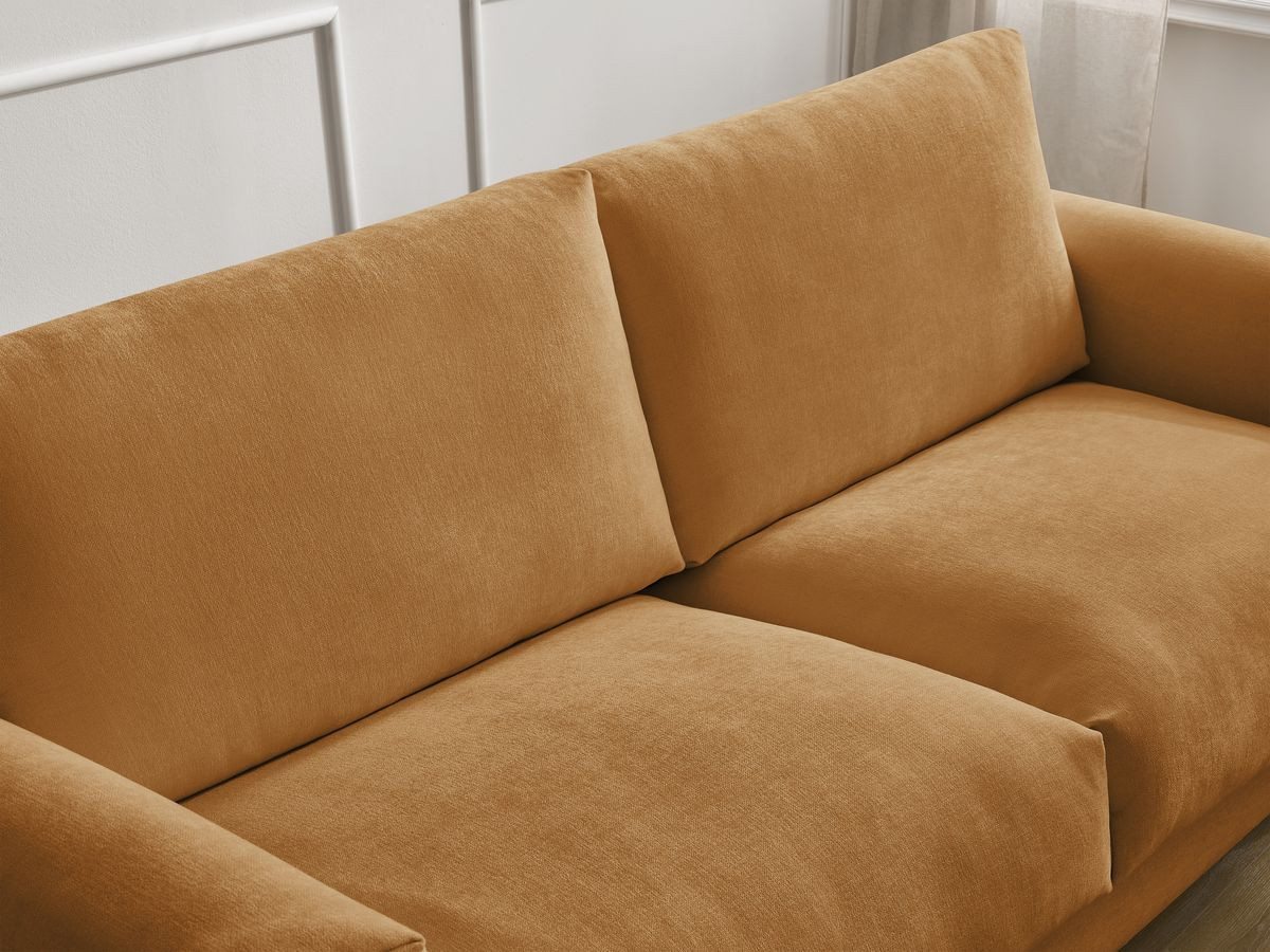 Bobochic Cocoone Schlafsofa 3-Sitzer Stoff Gelb, Liegefläche 140 × 200 cm