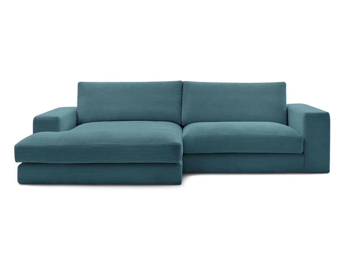 Bobochic Leonard Ecksofa 274 × 159 cm Cordsamt Hellblau Ecke links