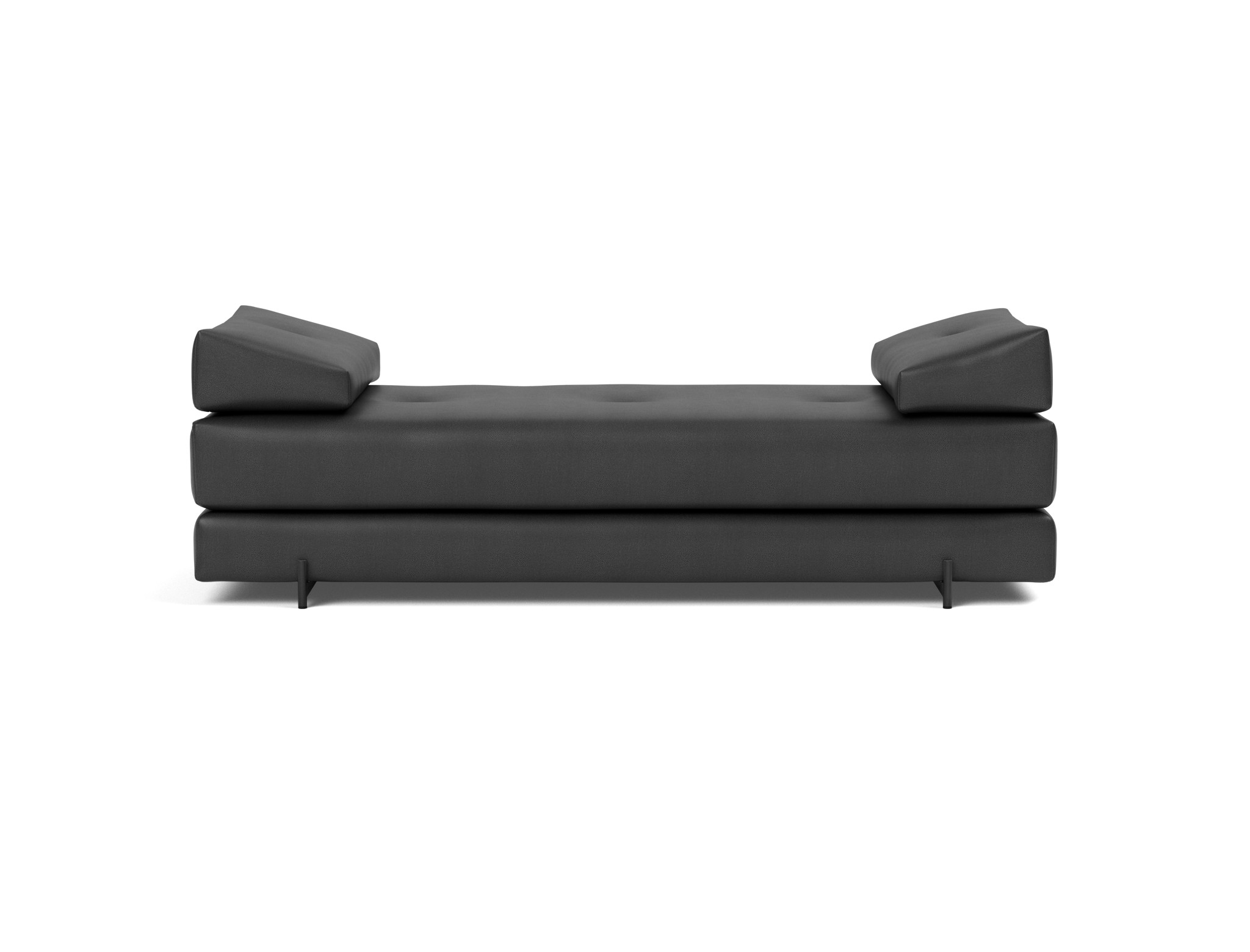 Tagesbett Sigmund Lederoptik Faunal 550-Black Beine Indu schwarz