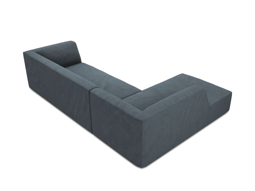 Cosmopolitan Design Ecksofa Siena 4-Sitzer Kord Scala Blau Links