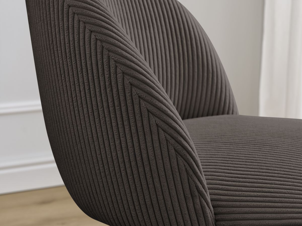 Bobochic Lalie Esszimmerstuhl 2er-Set mit skandinavischen Holzbeinen Cordsamt Taupe