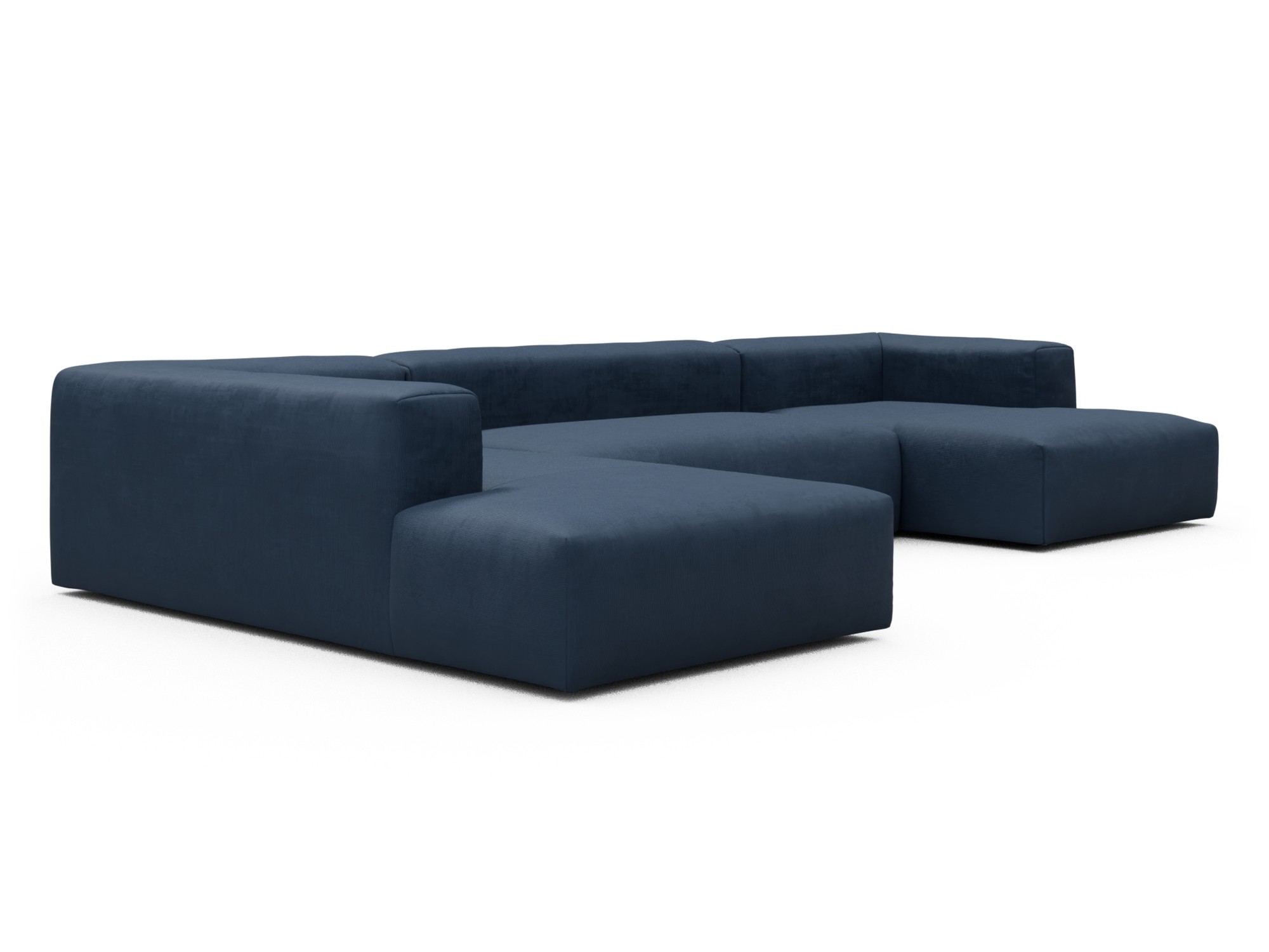 Skandi Home Wohnlandschaft Fred Relax-Ecke links mit 2-Sitzer und Chaiselongue rechts Cordufine-Royal-Blue moebelfaktor
