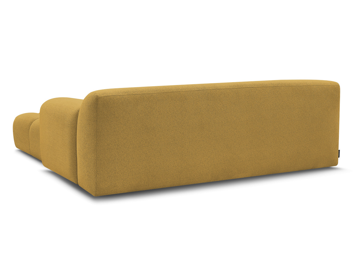 Bobochic Melisse Sofa 3-Sitzer mit Pouf Melange-Stoff Gelb