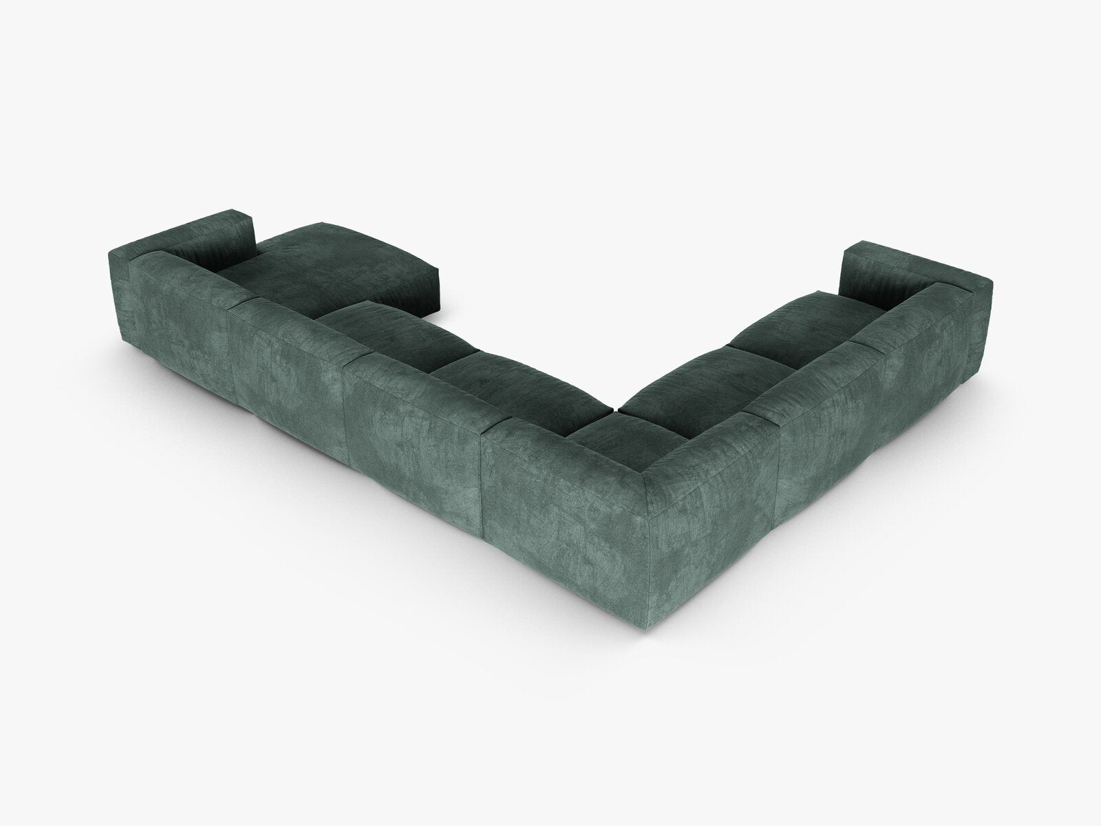 Micadoni modulares Ecksofa XL Martina 6-Sitzer 90cm Sitztiefe Links Samt Vogue Petrol