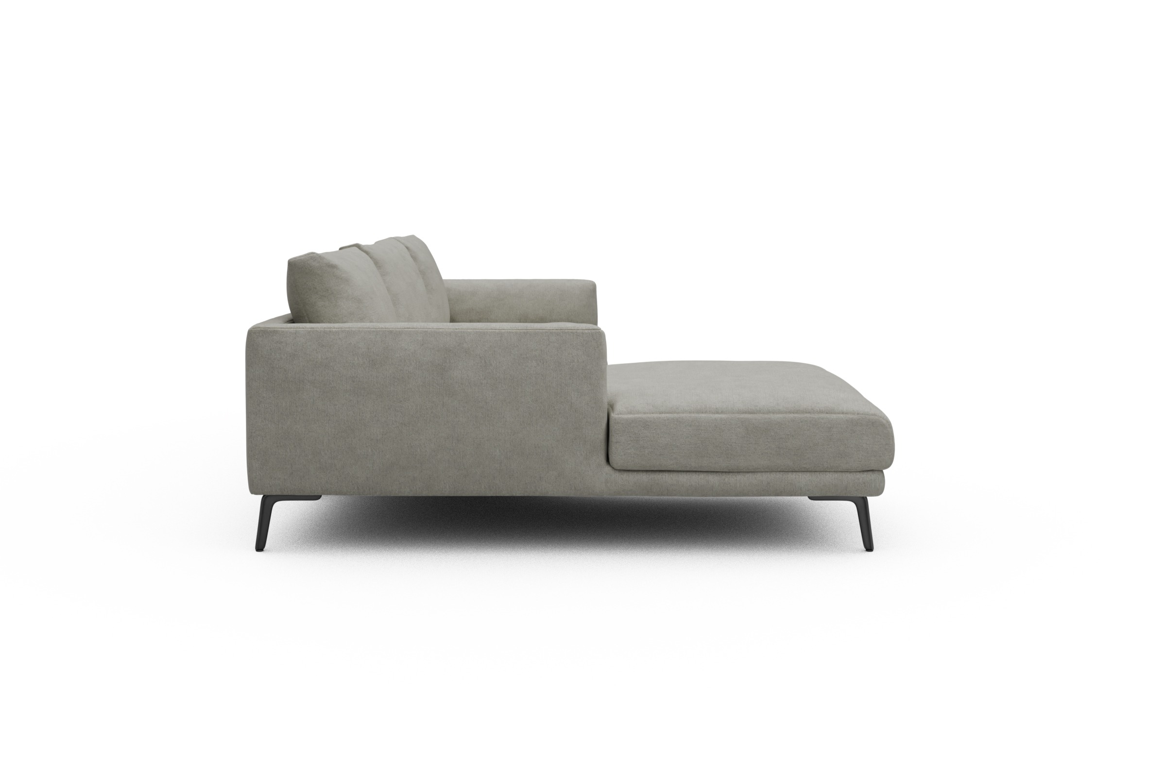 Ecksofa Karl Chaiselongue links mit 2,5-Sitzer Carreno-Moon-Stone-White