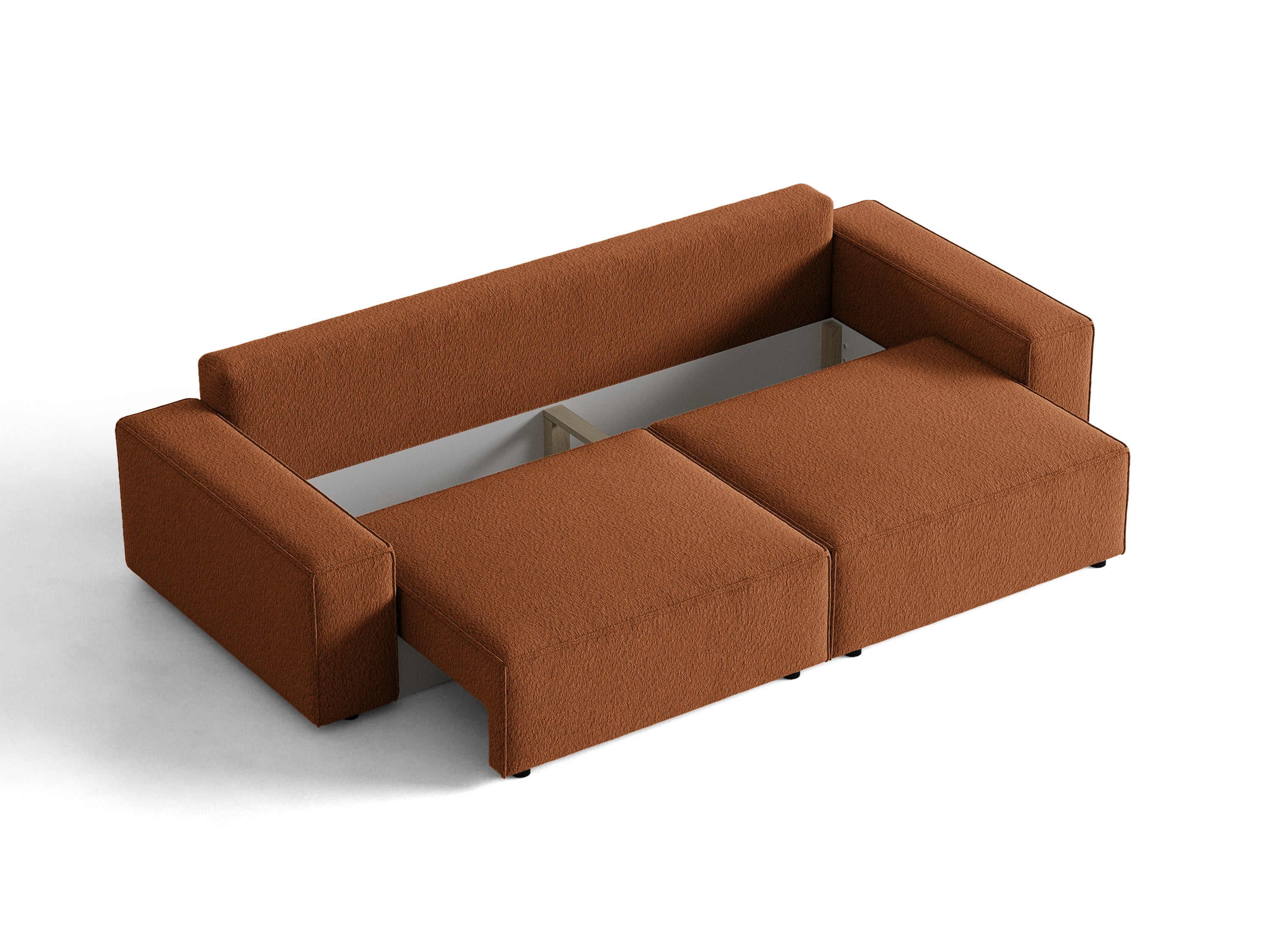 Micadoni Schlafsofa Jodie 3-Sitzer Boucle Baloo Terrakotta