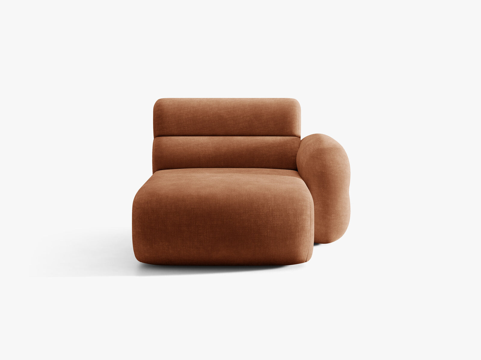 Micadoni Neo Chaiselongue Rechts Chenille Golden Terrakotta