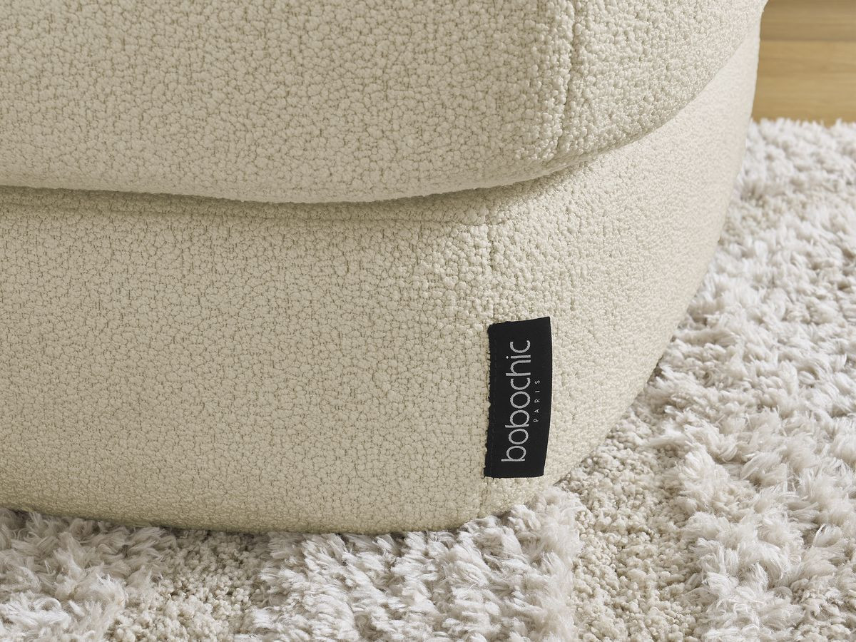 Bobochic Leonore Pouf Bouclé-Stoff Beige