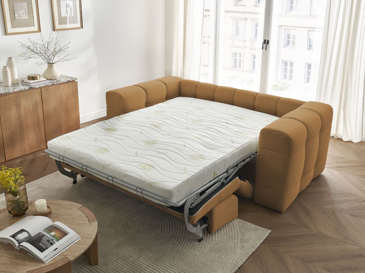 Bobochic Cloud Schlafsofa 3-Sitzer Stoff Gelb