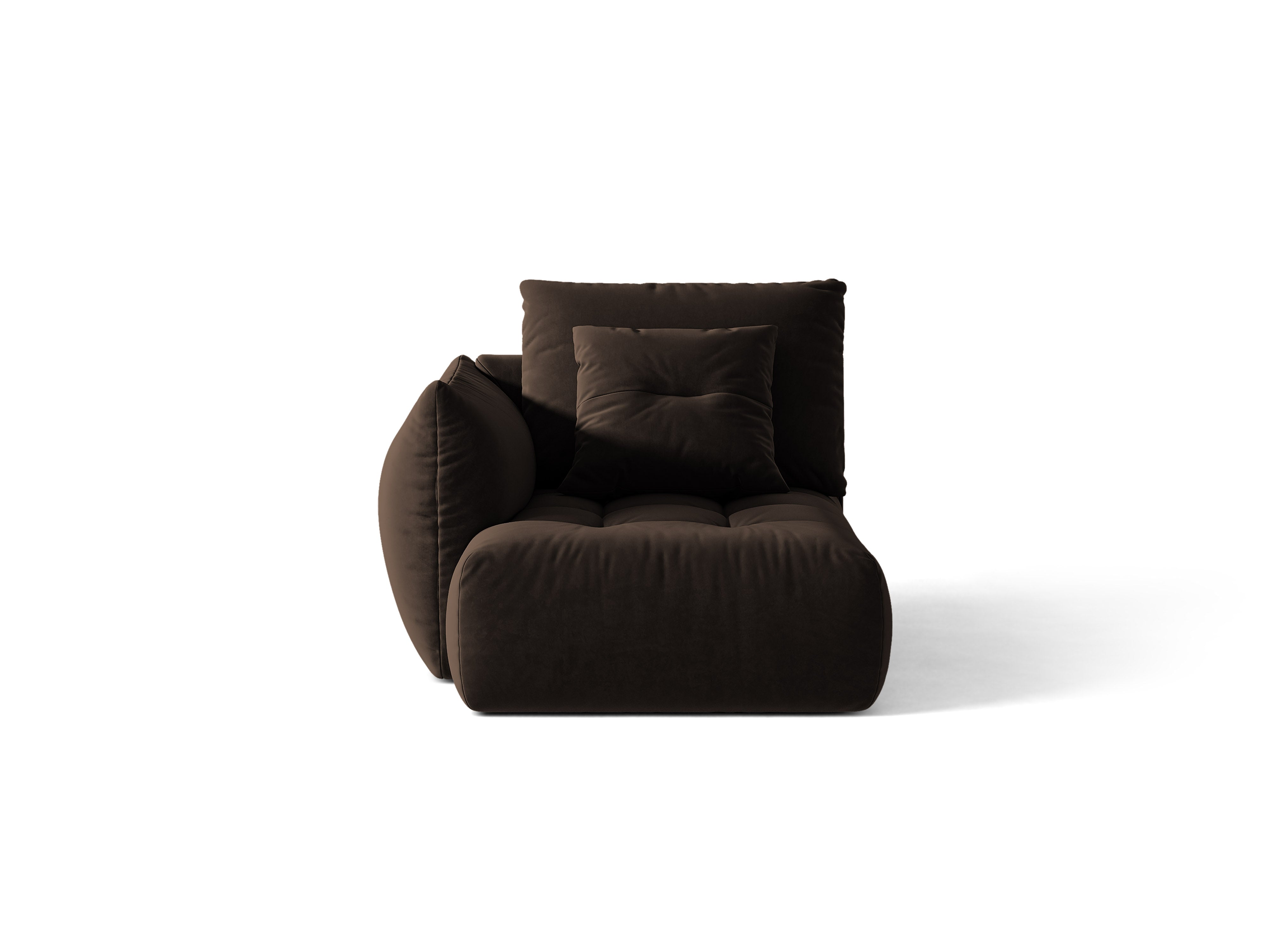 Micadoni Bloom Chaiselongue Links Samt Bluvel Dunkelbraun