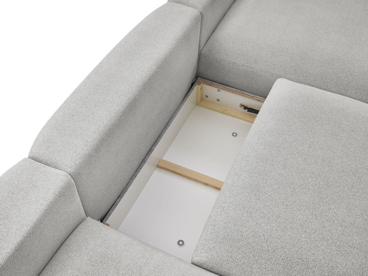 Bobochic Voltaire Wohnlandschaft 420 × 165 cm Melange-Stoff Hellgrau