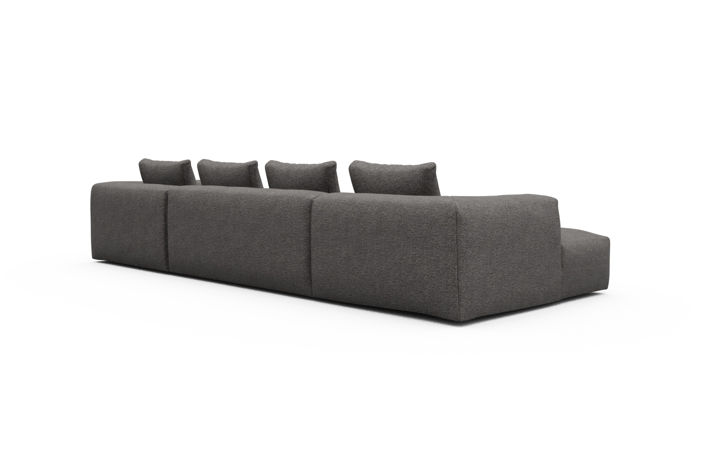Wohnlandschaft Fred Relax-Ecke rechts mit 2-Sitzer und Chaiselongue links Carreno-Salt-and-Pepper
