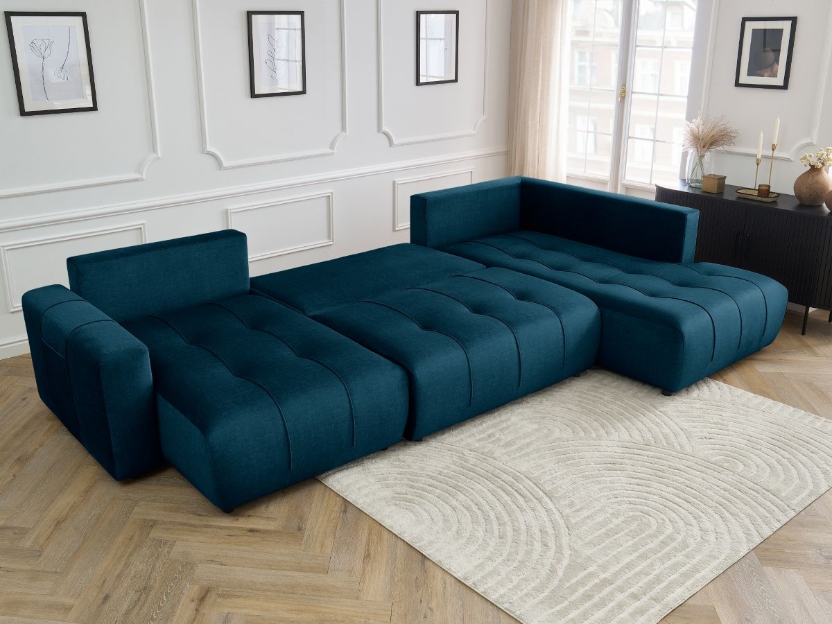 Bobochic Arsene Wohnlandschaft Samt Blau Ecke links