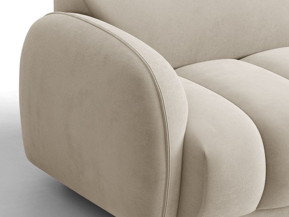 Cosmopolitan Design Ecksofa Bilbao 3-Sitzer kleine Version Samt Casino Helles Beige Links