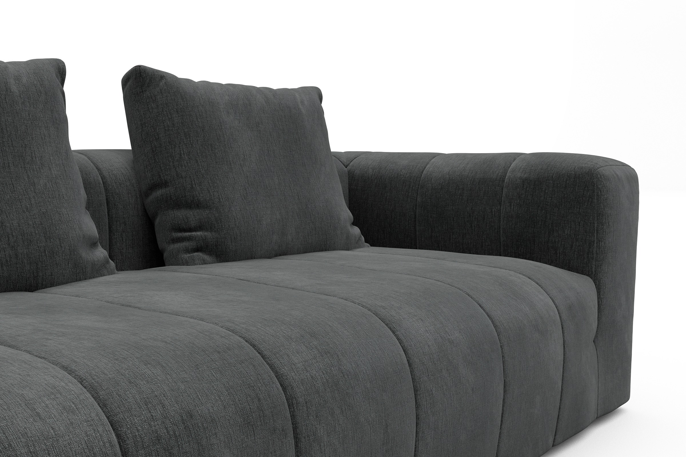 Sofa Hugo 3-Sitzer Smooth-Deep-Warm-Grey