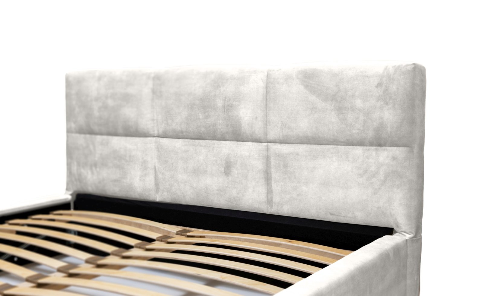 Polsterbett Portoza Samtstoff 140x200 mit Metallrahmen Macau Pearl
