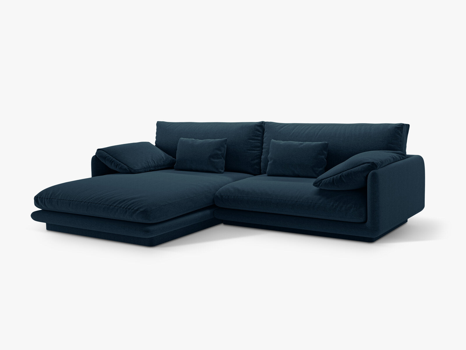 Micadoni Ecksofa Torino 4-Sitzer Links Strukturierter Stoff Marineblau