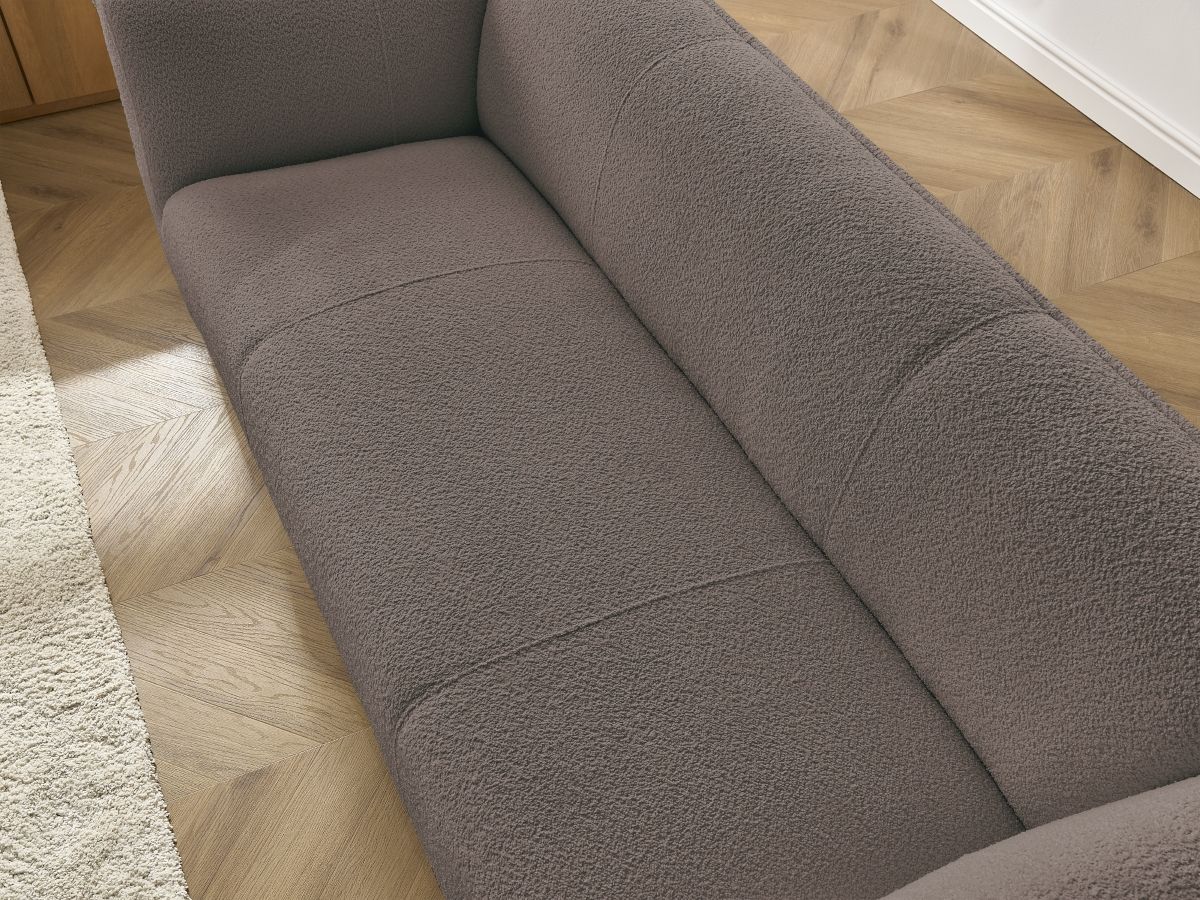 Bobochic Giorgia Sofa 3-Sitzer Bouclé-Stoff Braun