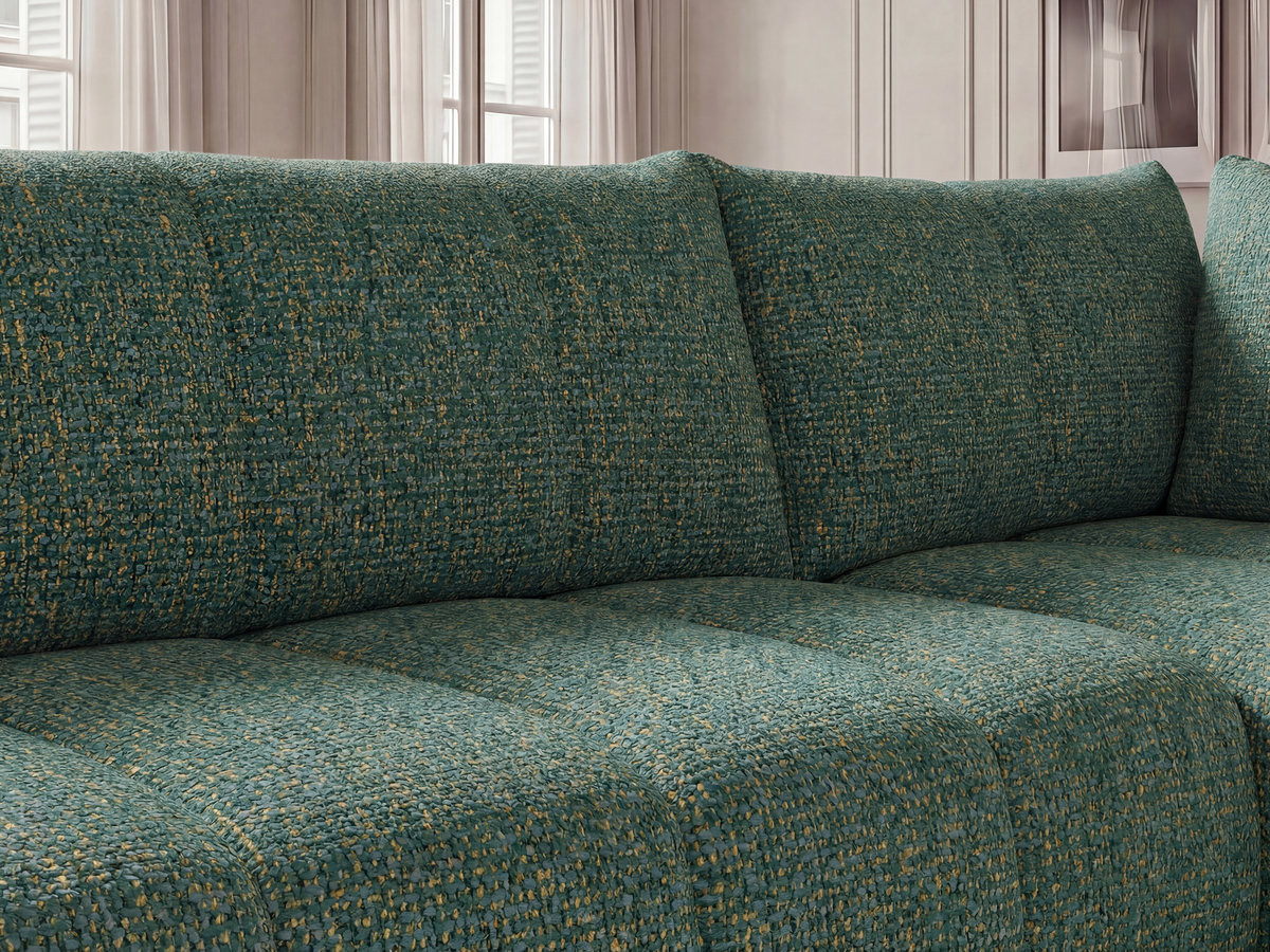 Bobochic Nesty Ecksofa in L-Form, 256 cm Melange-Stoff Dunkelgrün Ecke rechts