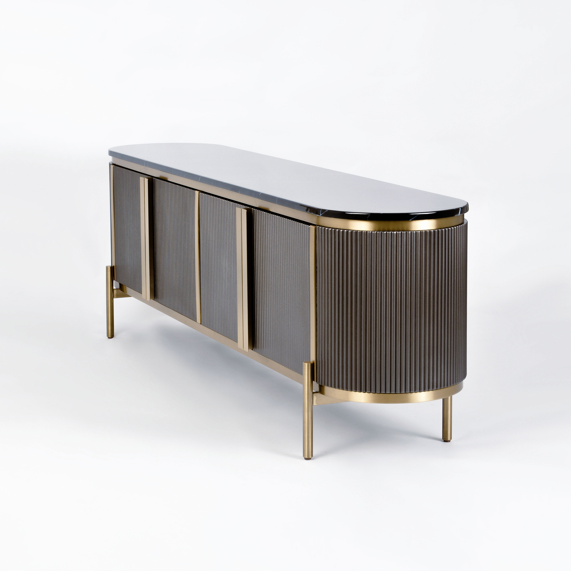 Livin Hill TV-Kommode Stilig 200 × 40 × 60 cm Schwarz, Platte Marmoroptik