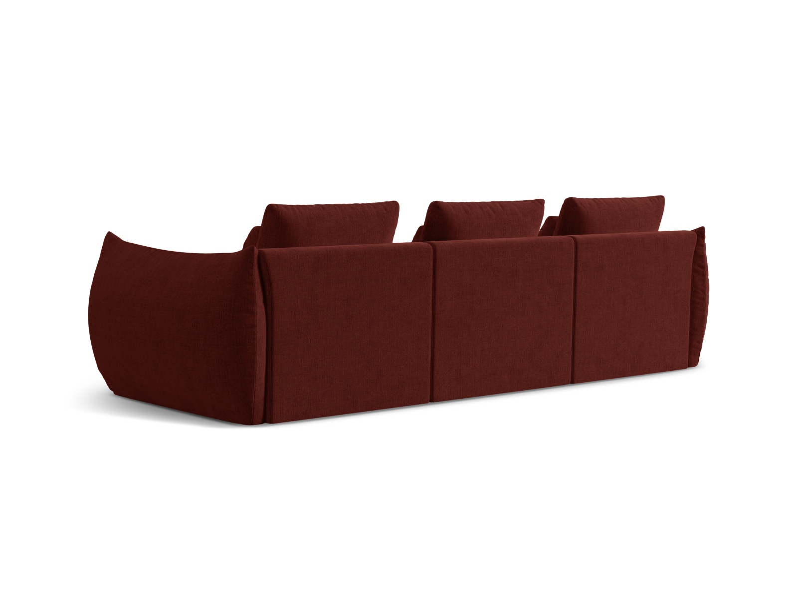 Micadoni Sofa Bloom 4-Sitzer Strukturierter Stoff Rot