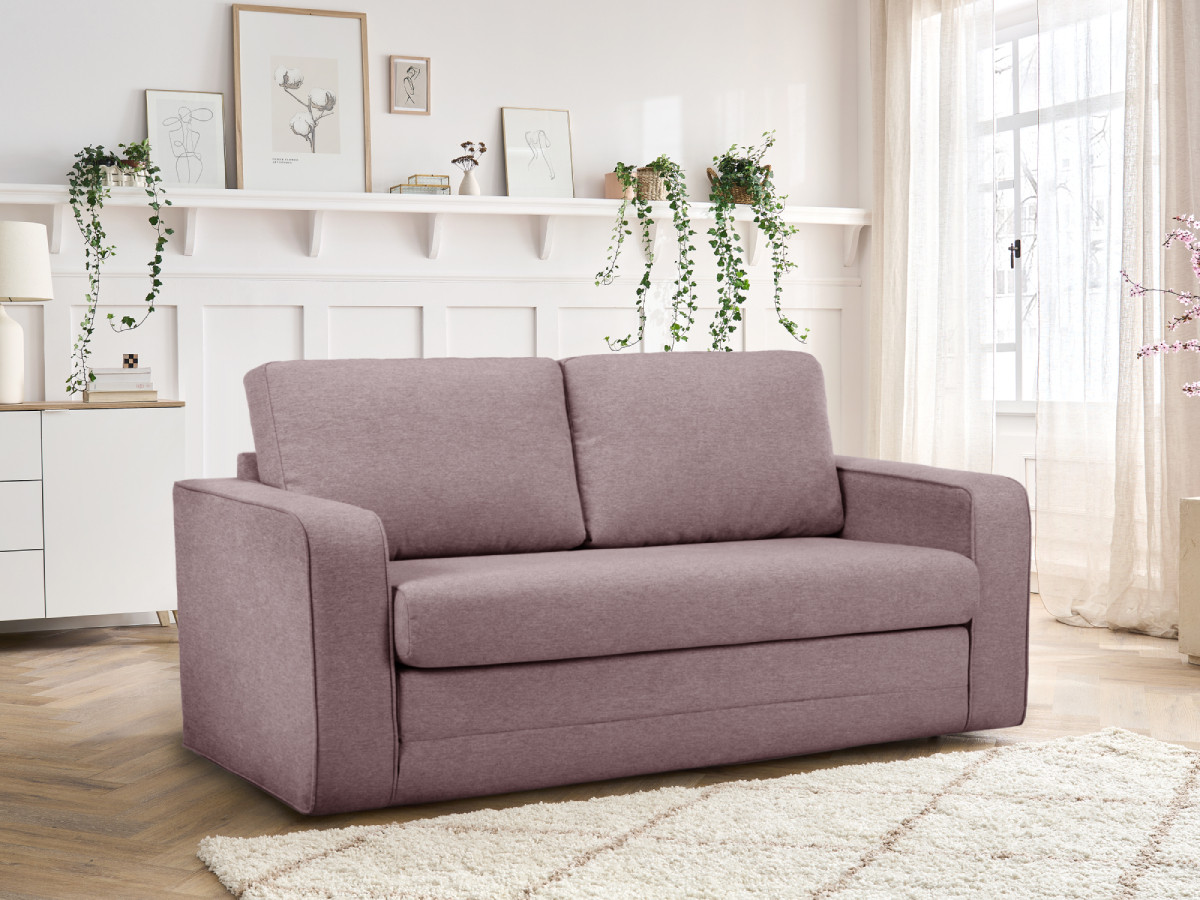 Bobochic Come Schlafsofa 2-Sitzer Melange-Stoff Rosa