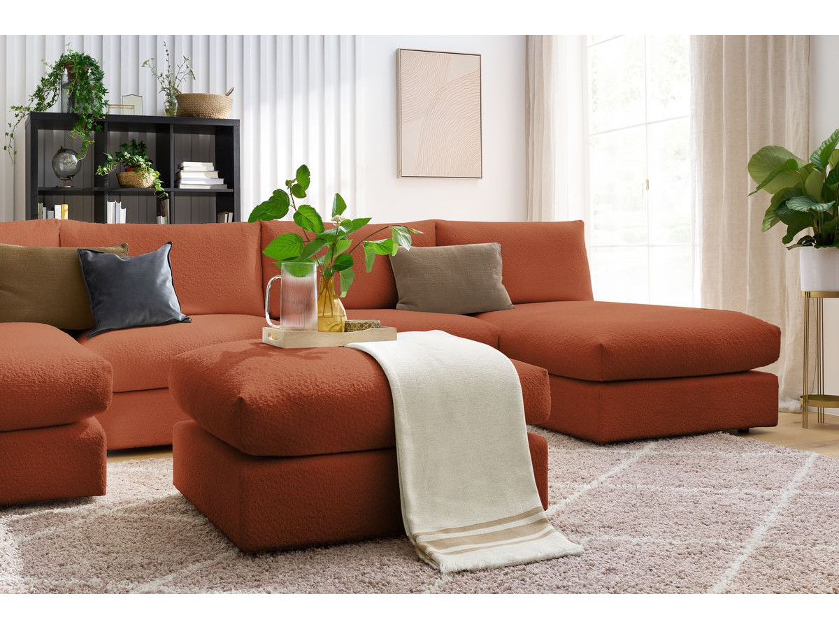 Bobochic Paris Wohnlandschaft Bouclé-Stoff Orange