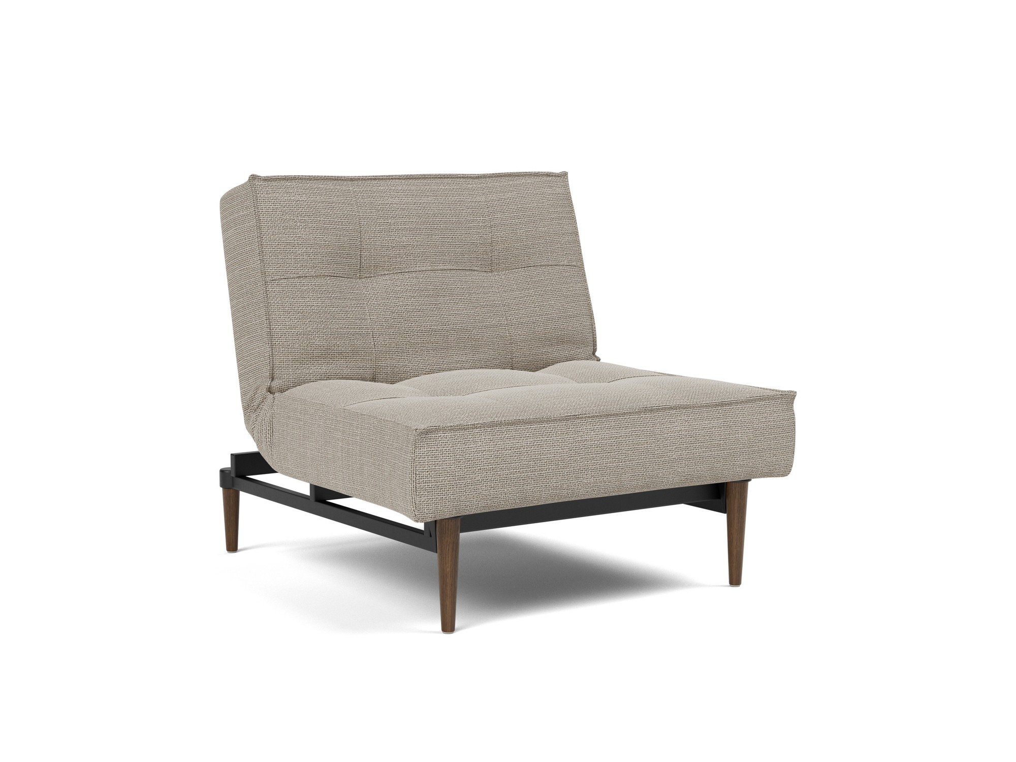 Sessel Splitback Strukturierter Stoff Kenya 579-Gravel Beine Styletto Eiche dunkel
