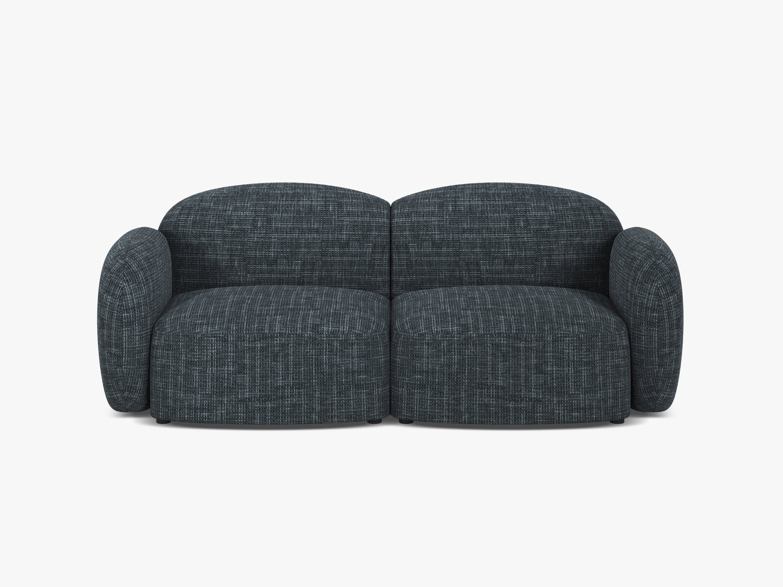 Micadoni Sofa Blair 2-Sitzer Strukturierter Stoff Baltimore Marineblau